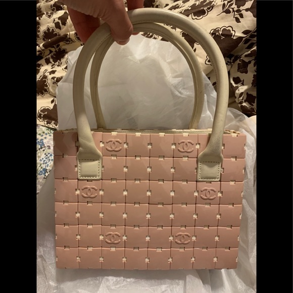 RARE VINTAGE CHANEL PUZZLE RESIN BAG -Pink - Picture 8 of 8